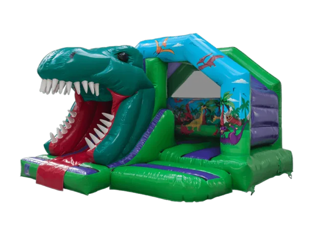 3D Dinosaur Open Mouth Bounce and Slide 12ft x 15ft - YMA Bouncy