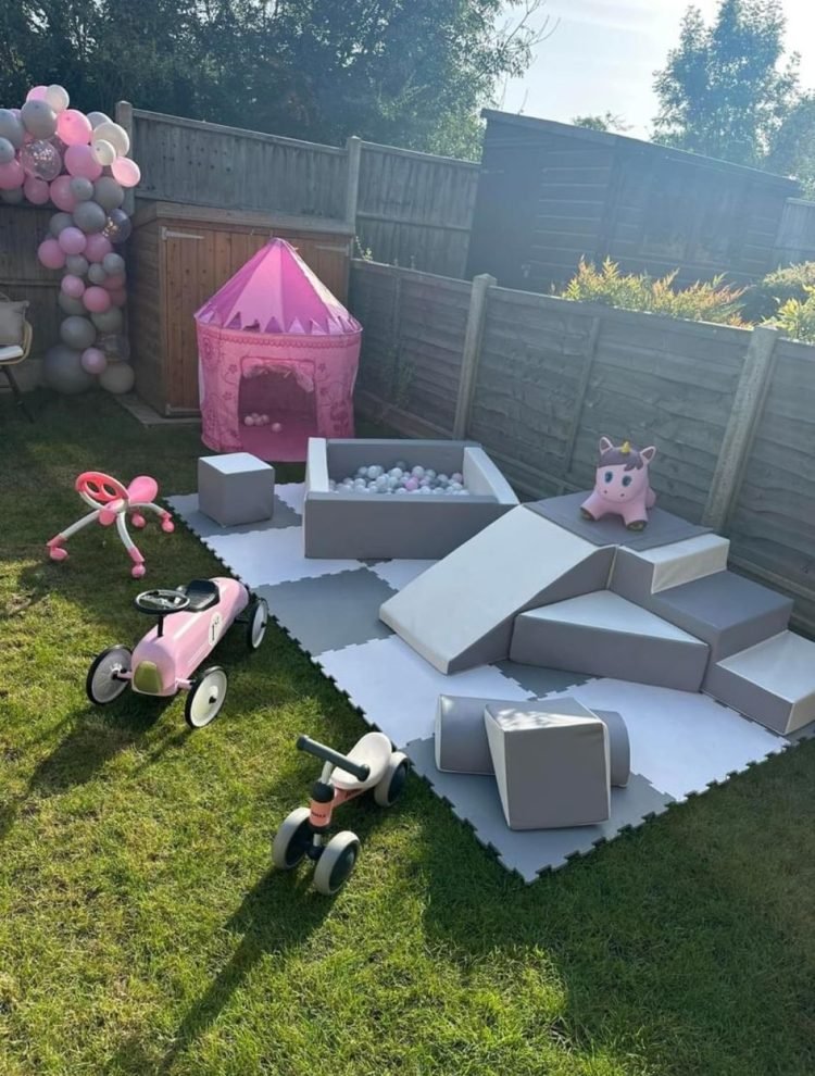 White and Grey Bouncy Castle
