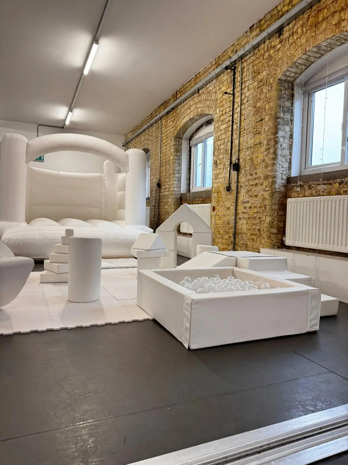 White Bouncy Castle and Softplay